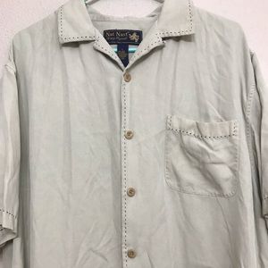 Nat Nast 100% Silk Button Down. Large.